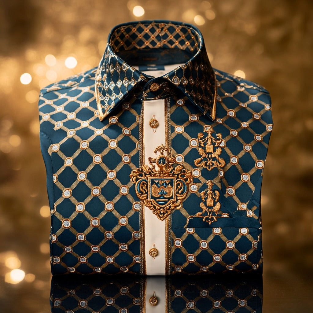 Men's Satin Luxe Long Sleeve Button Down Shirt