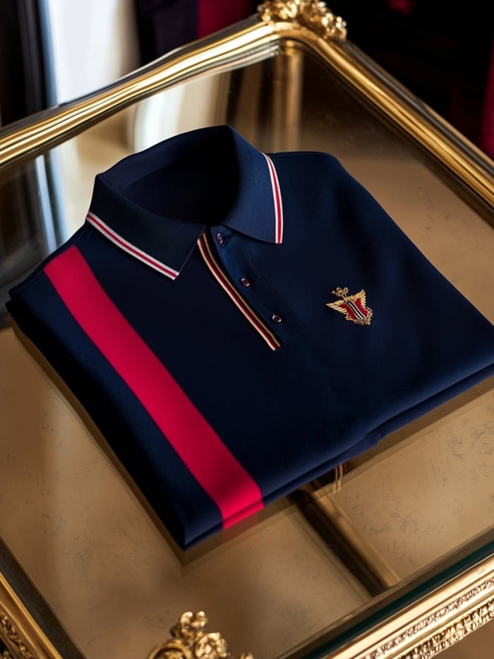 Men's Classic Business Logo Button Short Sleeve Polo Shirt