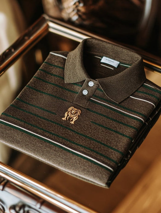 Men's Classic Business Logo Button Short Sleeve Polo Shirt
