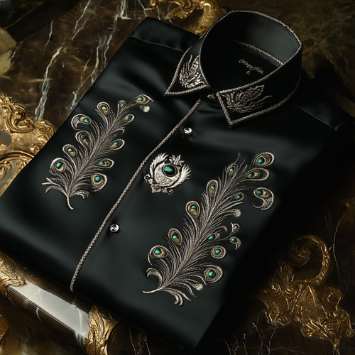 Men's Satin Luxe Long Sleeve Button Down Shirt