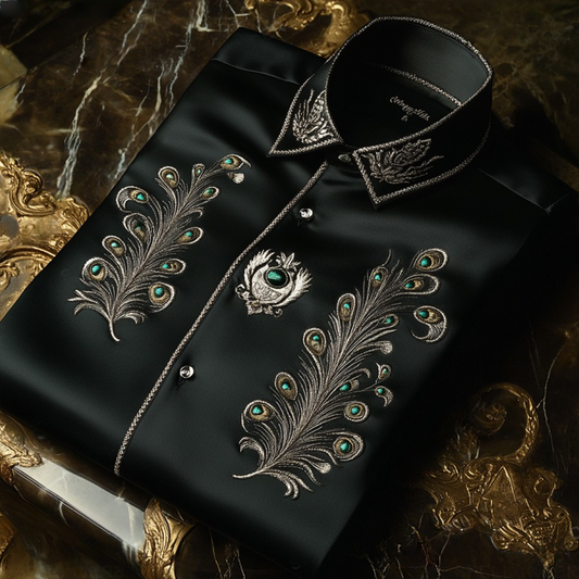 Men's Satin Luxe Long Sleeve Button Down Shirt