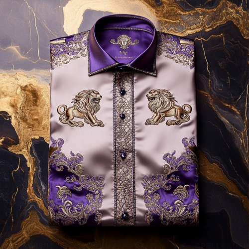 Men's Satin Luxe Long Sleeve Button Down Shirt