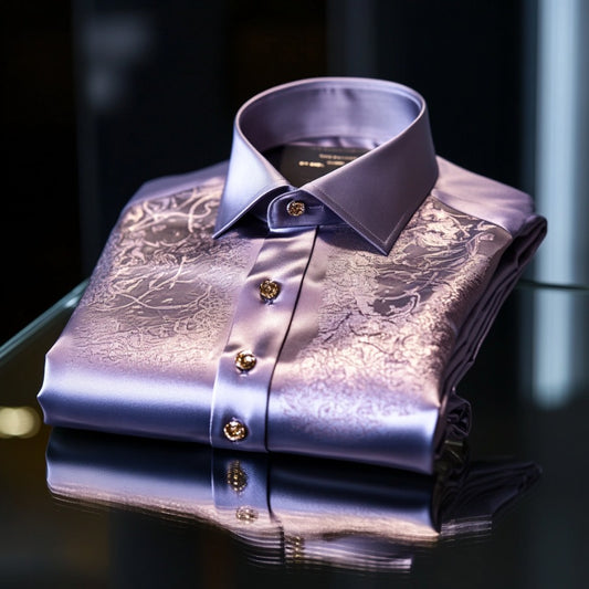 Men's Satin Luxe Long Sleeve Button Down Shirt