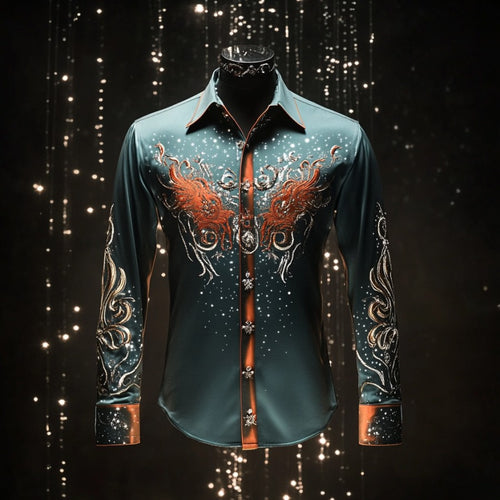 Men's Satin Luxe Long Sleeve Button Down Shirt
