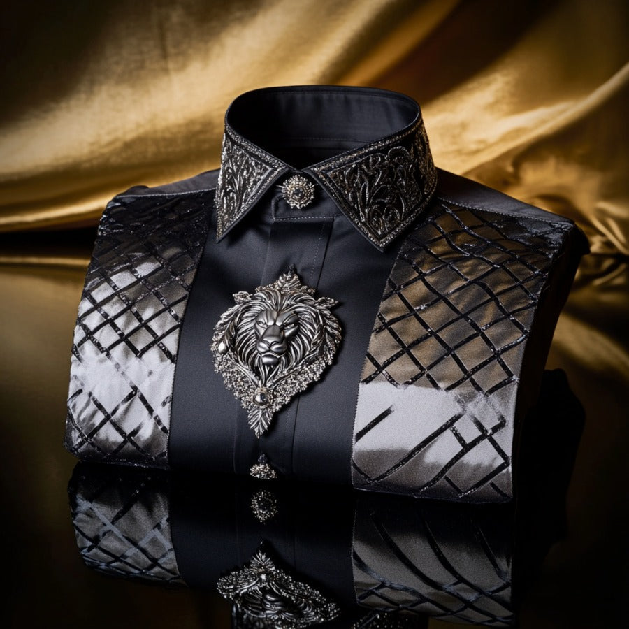 Men's Satin Luxe Long Sleeve Button Down Shirt