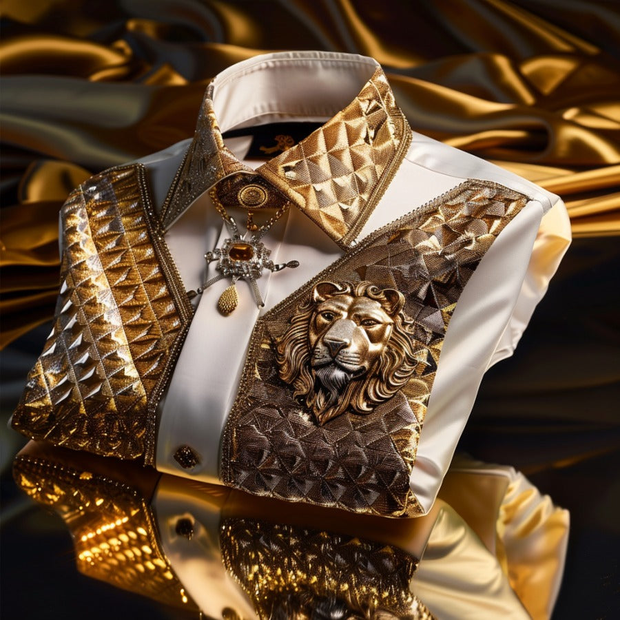Men's Satin Luxe Long Sleeve Button Down Shirt