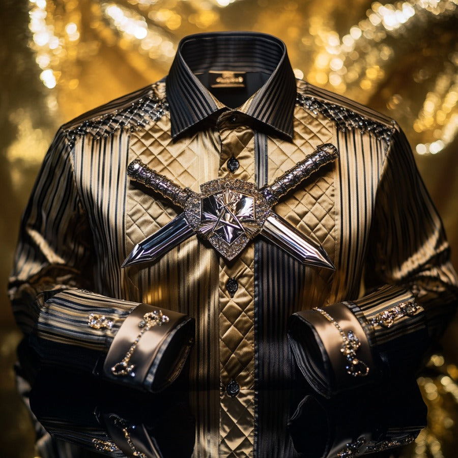 Men's Satin Luxe Long Sleeve Button Down Shirt