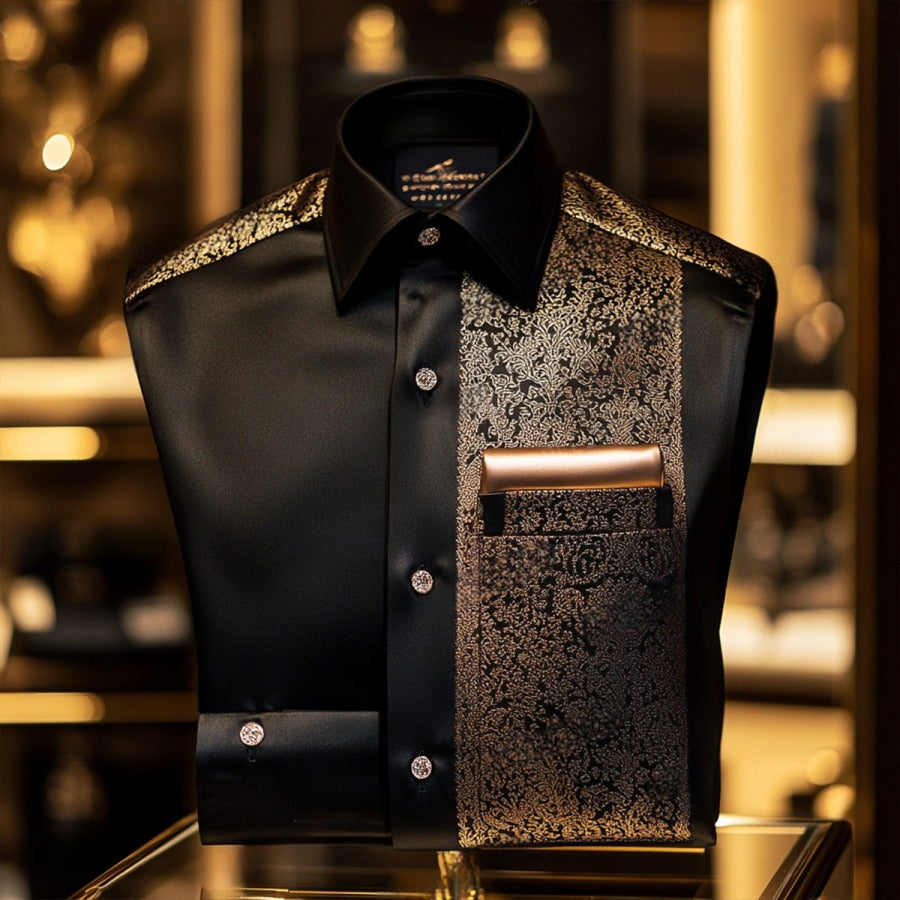 Men's Satin Luxe Long Sleeve Button Down Shirt