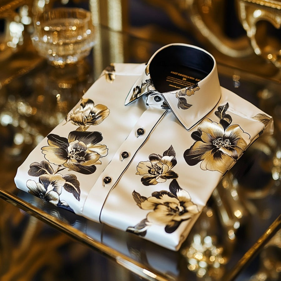 Men's Satin Luxe Long Sleeve Button Down Shirt