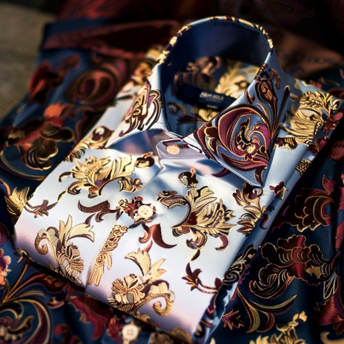 Men's Luxe Satin Long Sleeve Shirt