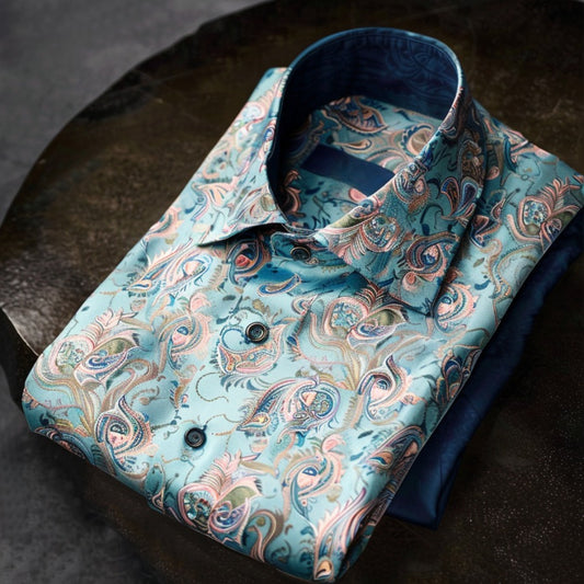 Men's Luxe Satin Long Sleeve Shirt