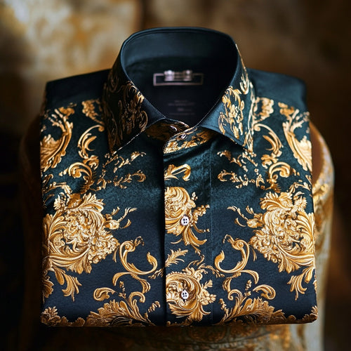 Men's Luxe Satin Long Sleeve Shirt