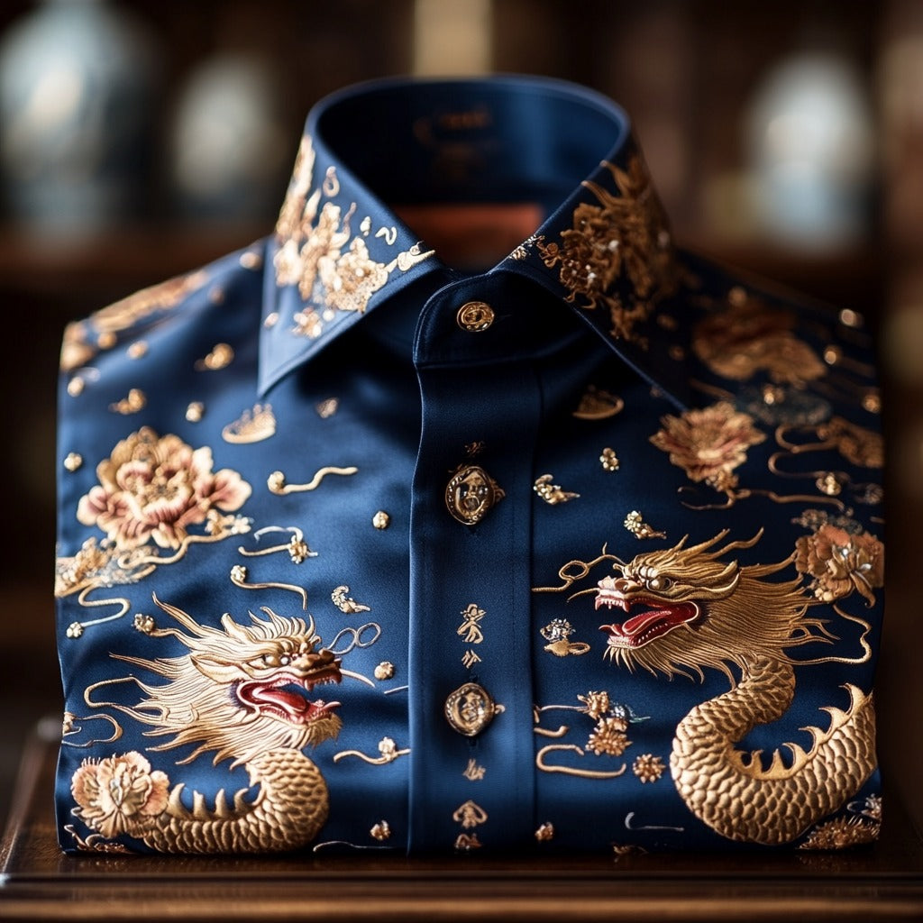 Men's Luxe Satin Long Sleeve Shirt