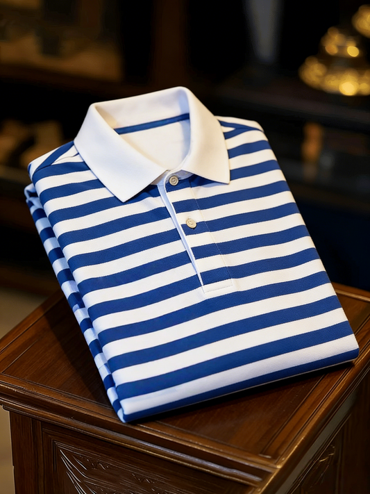 Men's Classic Business Button Short Sleeve Polo Shirt
