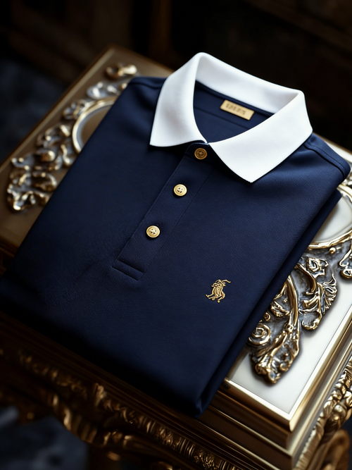 Men's Classic Business Button Short Sleeve Polo Shirt