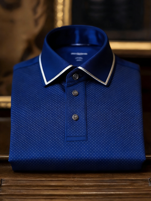 Men's Classic Business Button Short Sleeve Polo Shirt