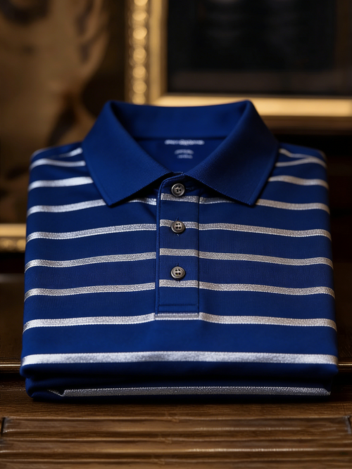 Men's Classic Business Button Short Sleeve Polo Shirt
