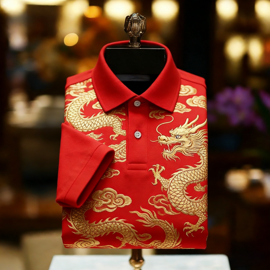 Men's Classic Business Button Short Sleeve Polo Shirt