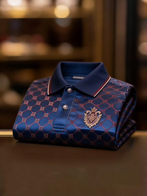 Men's Classic Business Button Short Sleeve Polo Shirt