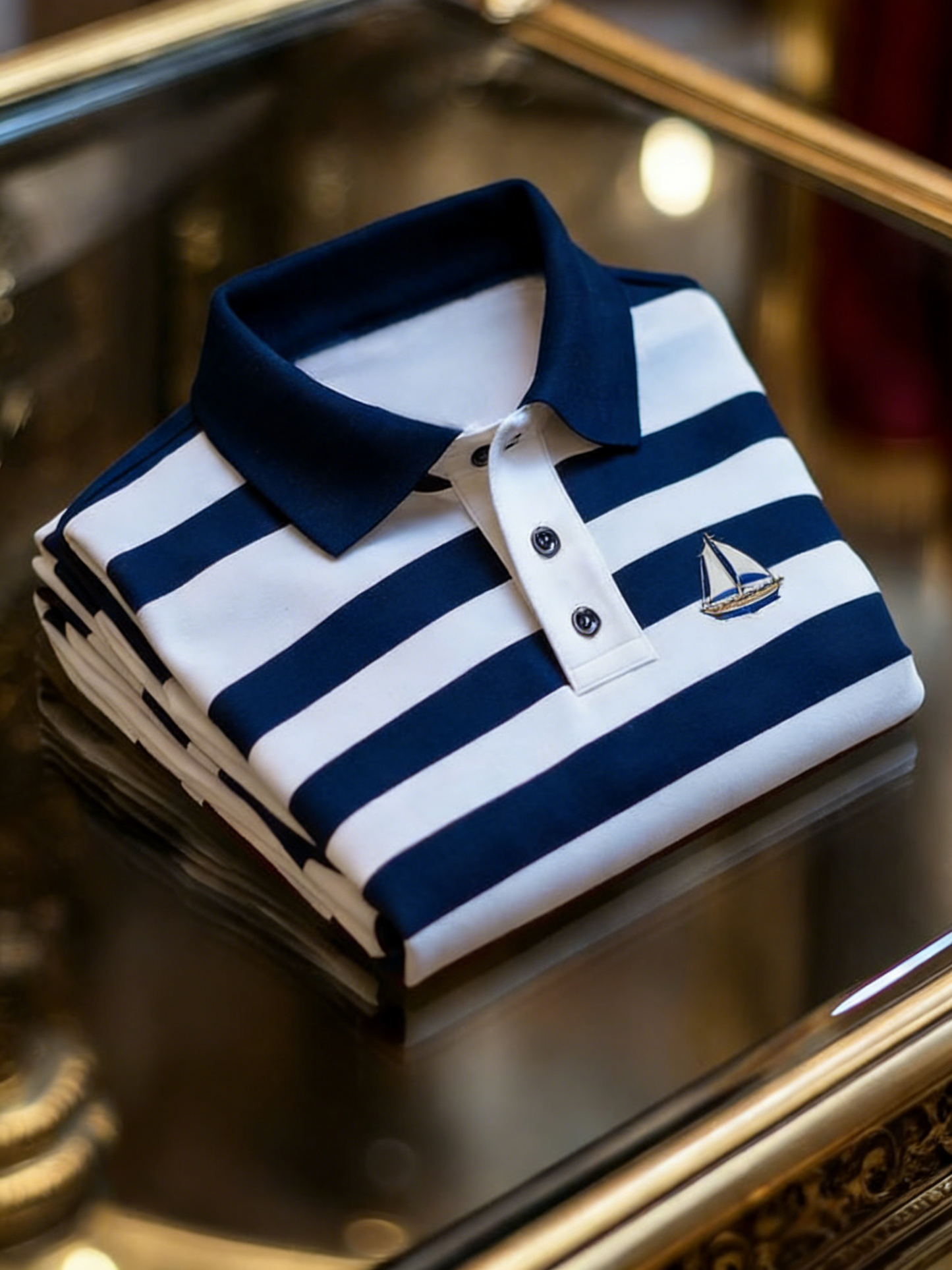 Men's Classic Business Button Short Sleeve Polo Shirt