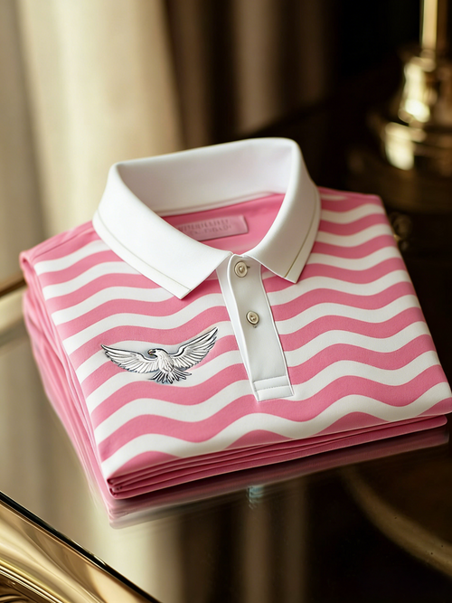 Men's Classic Business Button Short Sleeve Polo Shirt