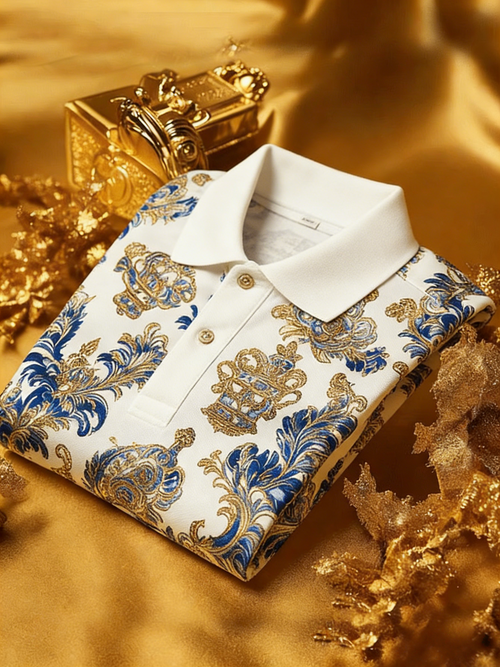 Men's Classic Business Button Short Sleeve Polo Shirt