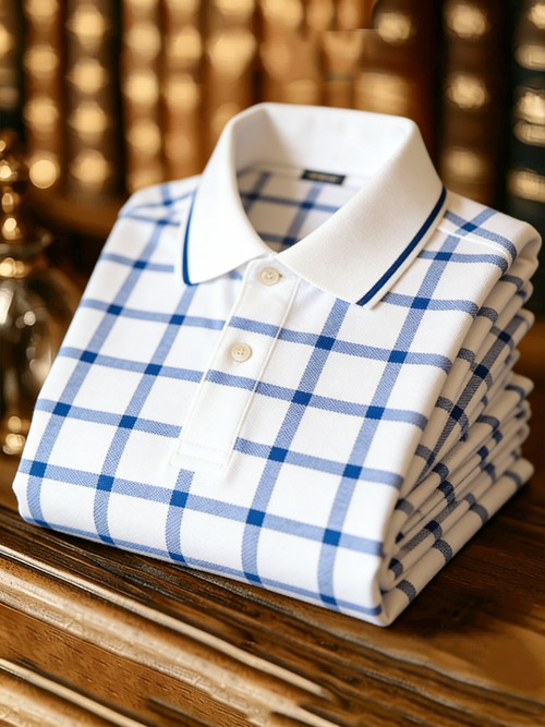 Men's Classic Business Button Short Sleeve Polo Shirt