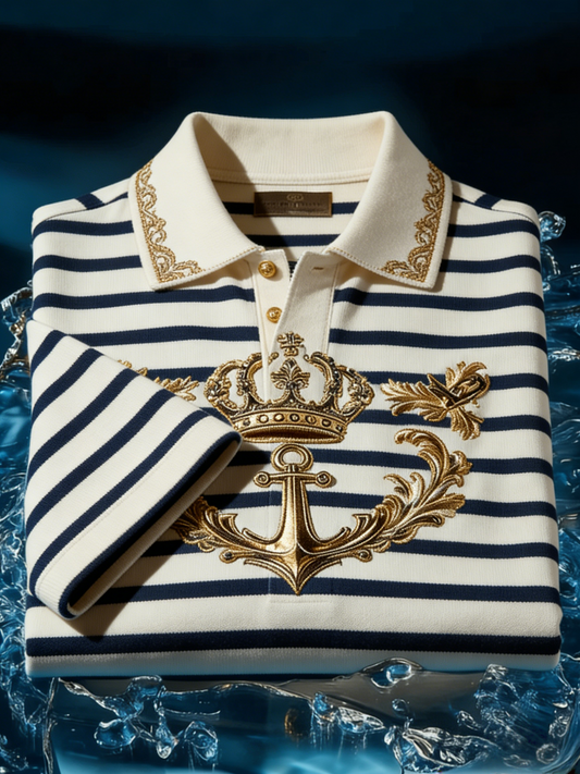 Men's Classic Business Button Short Sleeve Polo Shirt