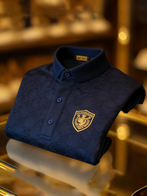 Men's Classic Business Button Short Sleeve Polo Shirt