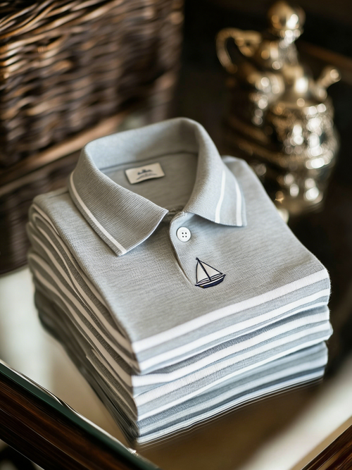 Men's Classic Business Button Short Sleeve Polo Shirt
