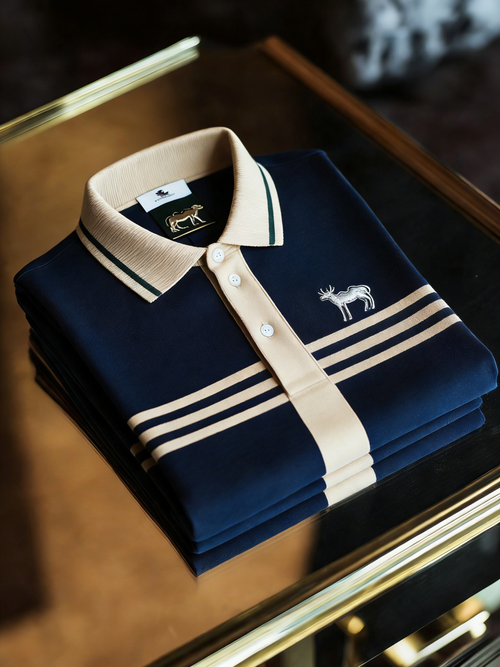 Men's Classic Business Button Short Sleeve Polo Shirt