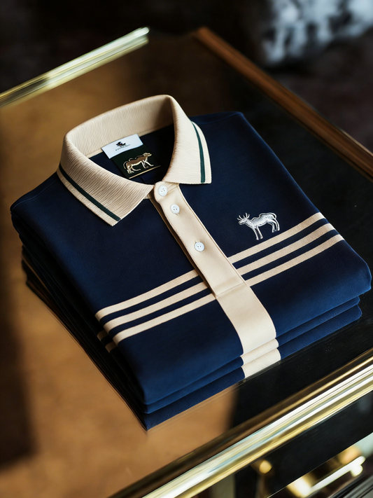 Men's Classic Business Button Short Sleeve Polo Shirt