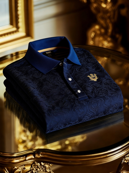 Men's Classic Business Button Short Sleeve Polo Shirt