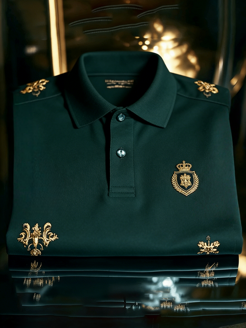 Men's Classic Business Button Short Sleeve Polo Shirt