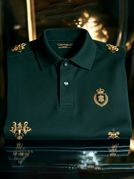 Men's Classic Business Button Short Sleeve Polo Shirt