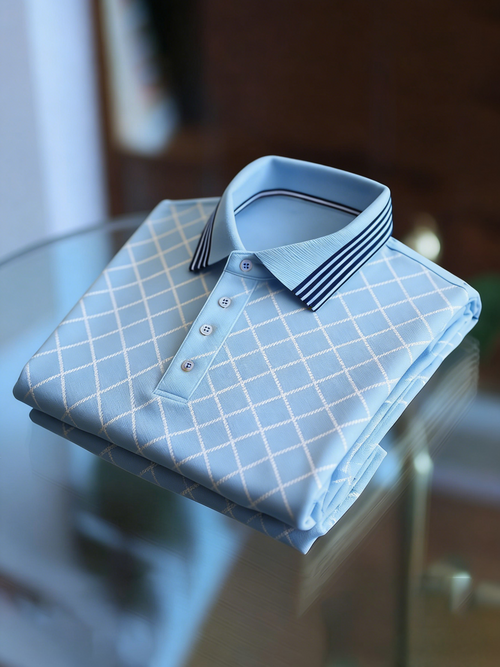 Men's Classic Business Button Short Sleeve Polo Shirt
