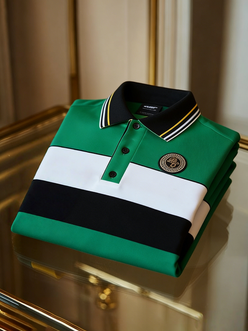 Men's Classic Business Button Short Sleeve Polo Shirt