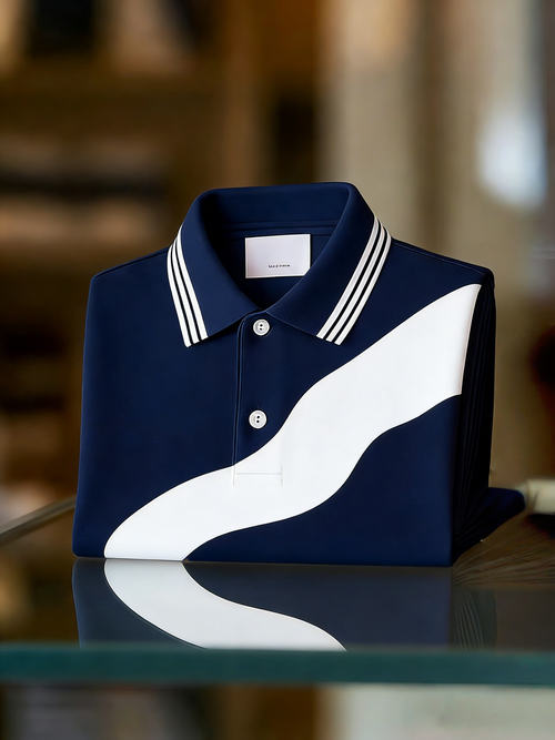 Men's Classic Business Button Short Sleeve Polo Shirt