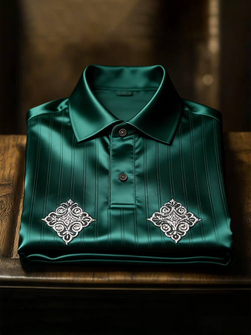 Men's Classic Business Button Short Sleeve Polo Shirt