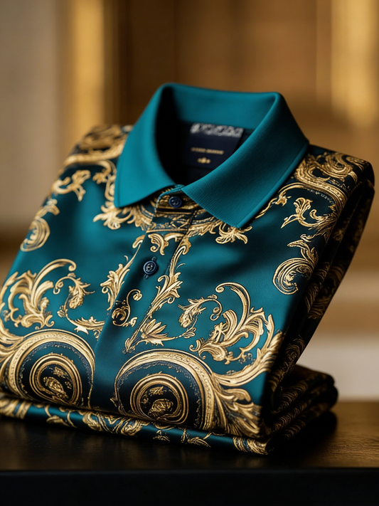 Men's Classic Business Button Short Sleeve Polo Shirt