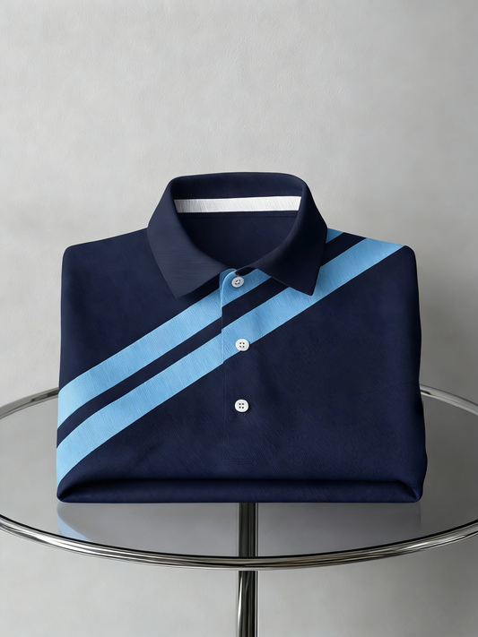 Men's Classic Business Button Short Sleeve Polo Shirt
