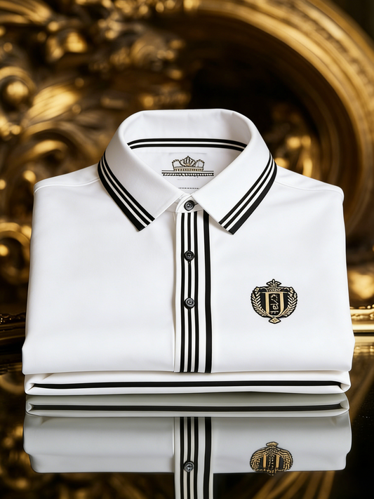 Men's Classic Business Button Short Sleeve Polo Shirt