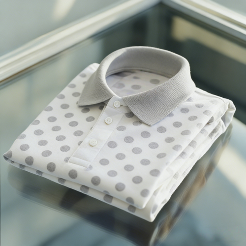 Men's Business Casual Jacquard Button Short Sleeve Polo Shirt