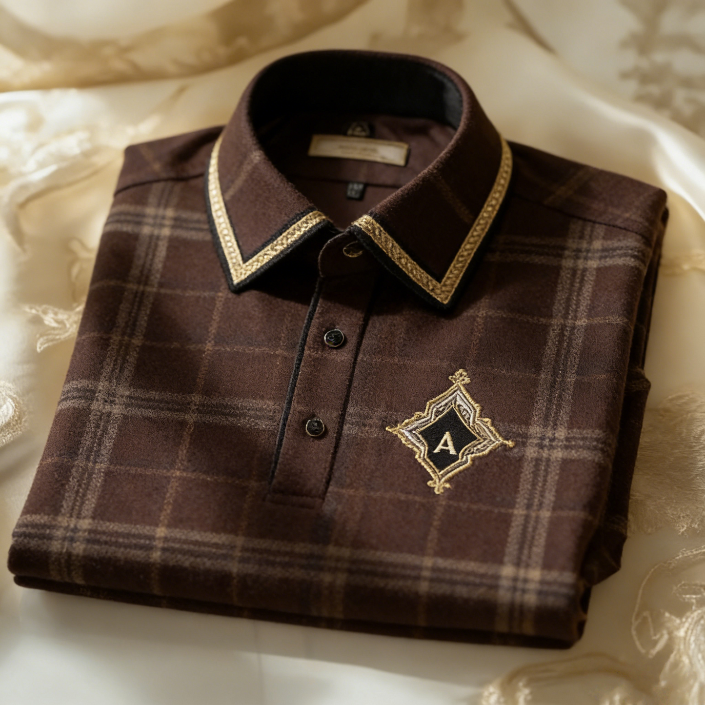 Men's Business Casual Jacquard Button Short Sleeve Polo Shirt