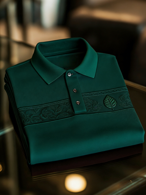 Men's Classic Business Button Short Sleeve Polo Shirt