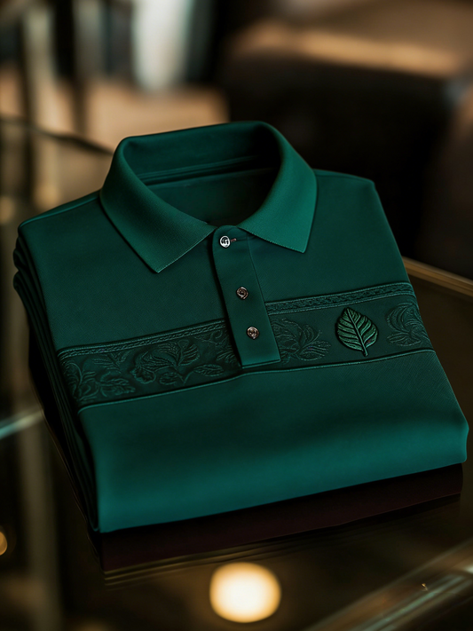 Men's Classic Business Button Short Sleeve Polo Shirt