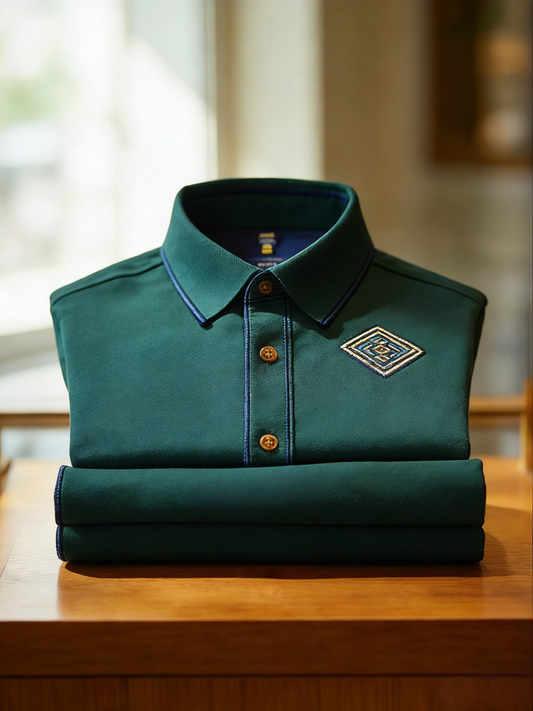 Men's Classic Business Button Short Sleeve Polo Shirt