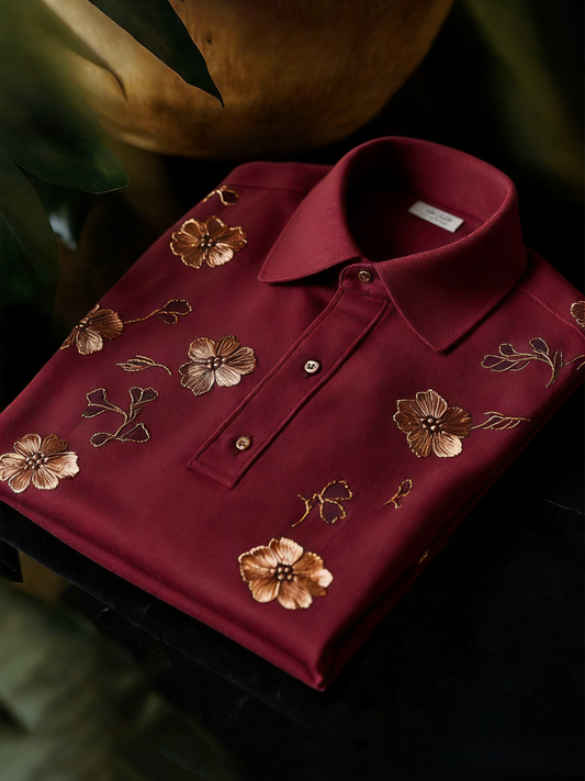 Men's Classic Business Button Short Sleeve Polo Shirt