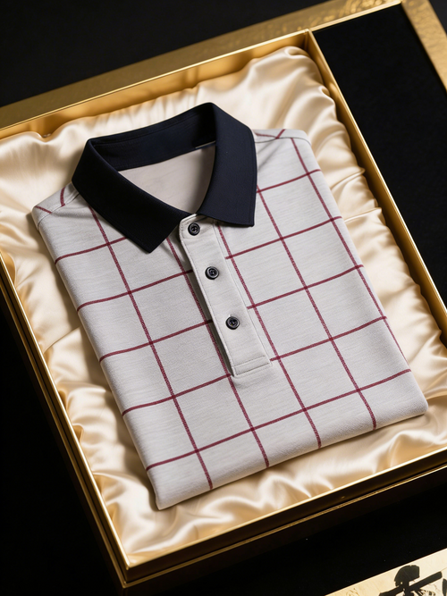 Men's Classic Business Button Short Sleeve Polo Shirt