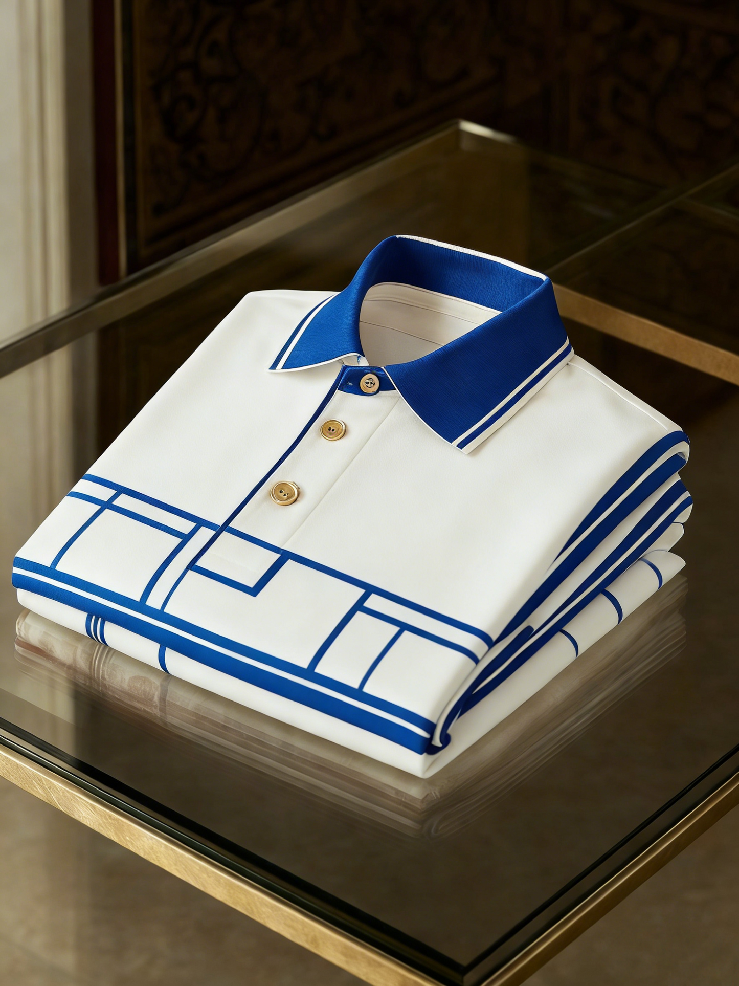 Men's Classic Business Button Short Sleeve Polo Shirt
